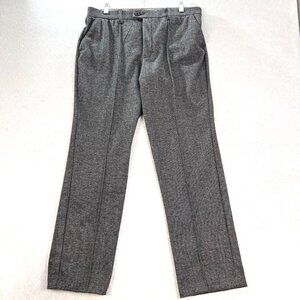 LEE Trousers Pants Womens 14 Gray Herringbone Mid Rise Straight Leg Comfort